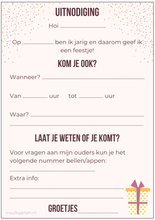 Afbeelding in Gallery-weergave laden, Invulkaarten.nl Uitnodiging kinderfeestje | Uitnodigingen kinderfeestje | 20 stuks