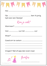 Afbeelding in Gallery-weergave laden, Uitnodiging kinderfeestje