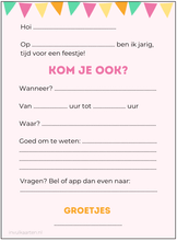 Afbeelding in Gallery-weergave laden, Uitnodiging kinderfeestje