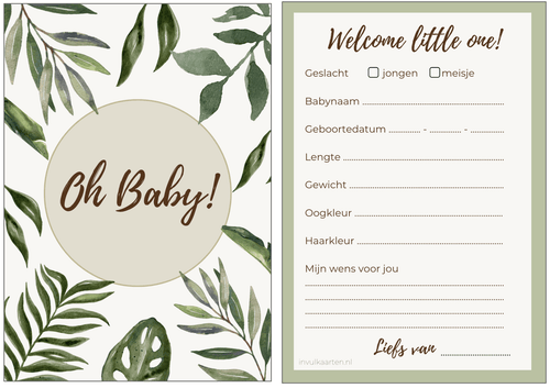 babyshower invulkaarten | babyshower kaarten